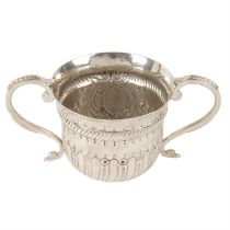 Edwardian Britannia silver porringer.