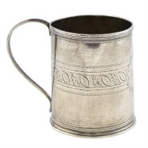 George III silver christening mug.