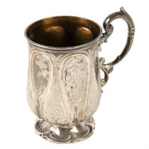 Mid-Victorian silver christening mug.