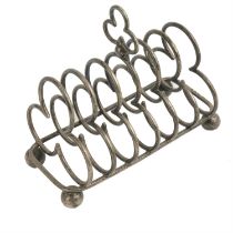 Edwardian silver toast rack.