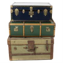 Three early 20th century travelling trunks