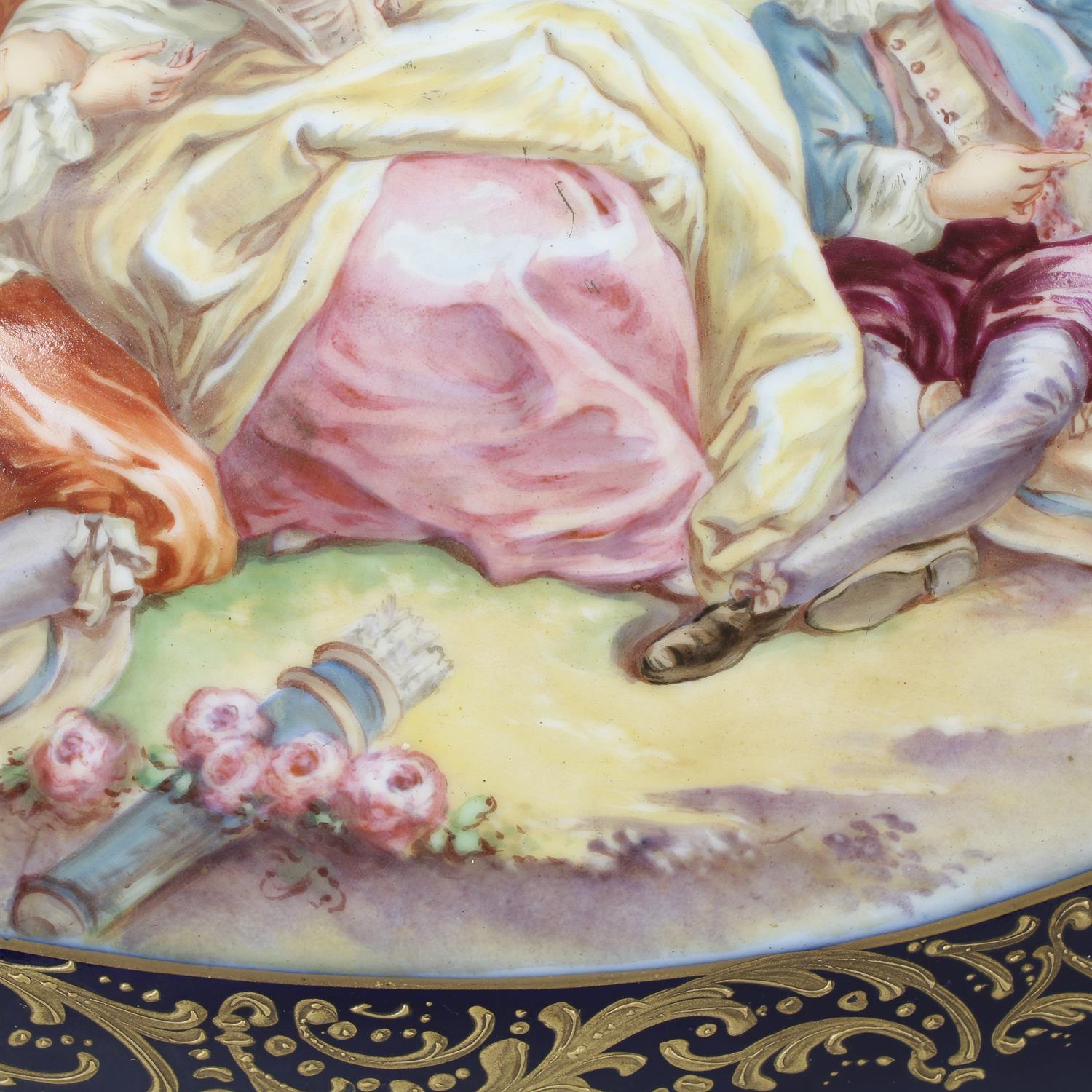 Sevres table casket with Watteau panels, signed G. Rochelle - Image 6 of 11