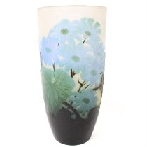 Emile Galle cameo glass vase with daisies