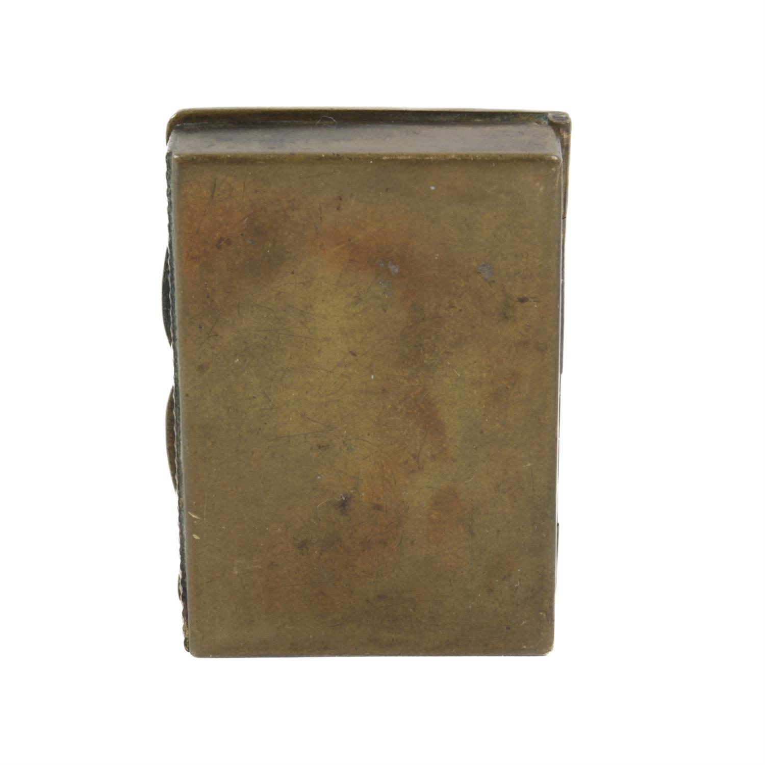 Brass vesta case with rectangular enamel plaque - Bild 2 aus 2