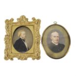 Two portrait miniatures of gentlemen