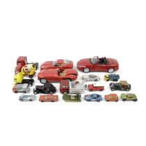 Assorted playworn diecast cars