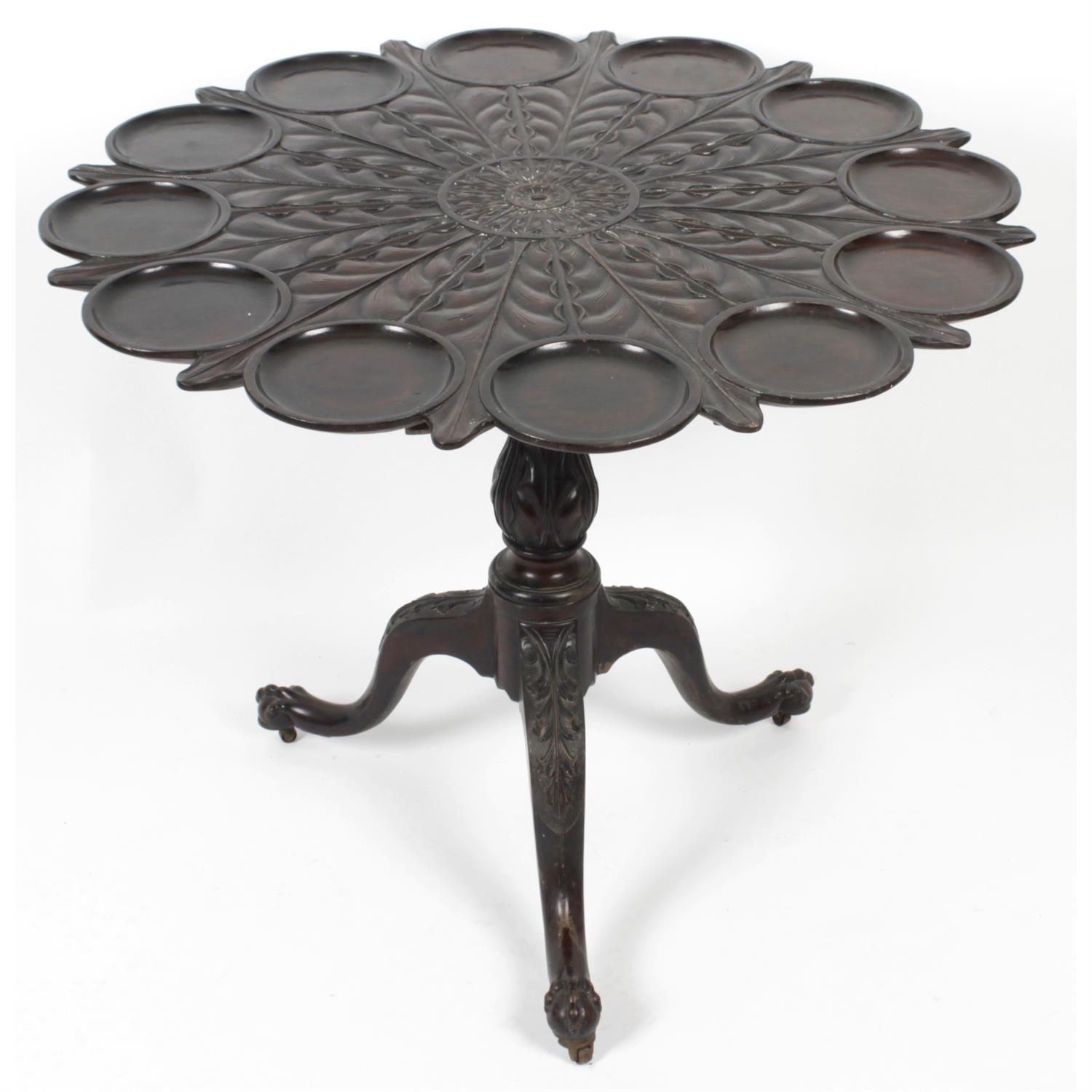 Antique tilt top supper table with twelve reserves. - Image 2 of 2