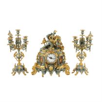 19th century style clock garniture