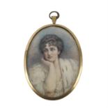 Portrait miniature of an Edwardian lady