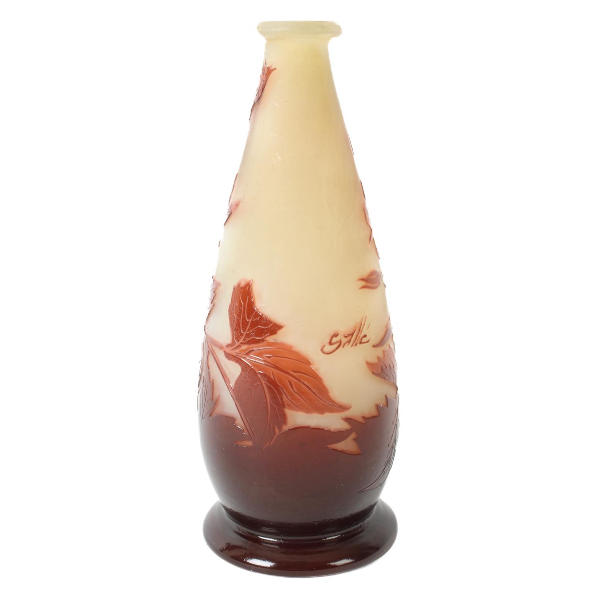 Emile Galle cameo glass vase with dog roses - Image 2 of 4