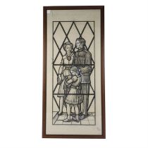 Two framed John Hardman & Co stained glass designs for Military Hospital Chapel, Tidworth