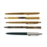 Assorted pens to include Parker, Cross and Sheaffer