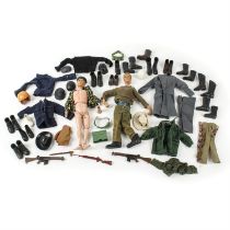 Two Action Man dolls and various accessories