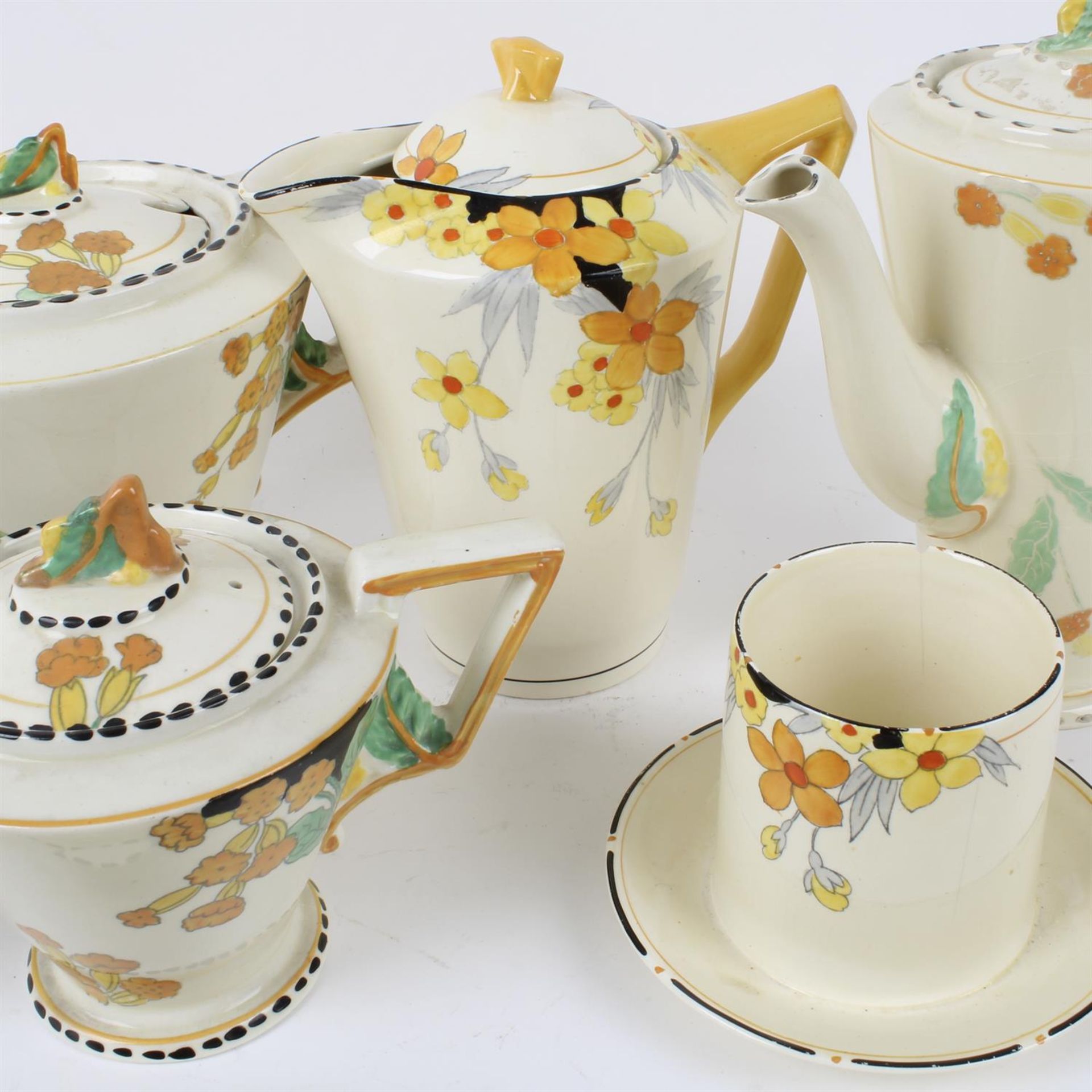 Assorted Crown Ducal Sunburst and Burleigh Ware Meadowland tea and dinner wares - Image 3 of 6