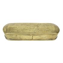 A Dutch brass snuff box