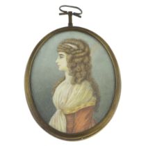 Portrait miniature of a lady in profile