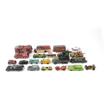 Assorted playworn diecast cars