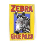 Reproduction Zebra Grate Polish enamel advertising sign