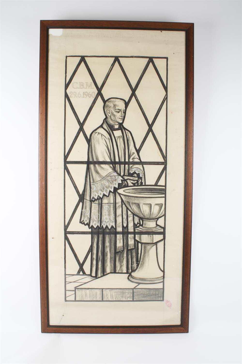 Two framed John Hardman & Co stained glass designs for Military Hospital Chapel, Tidworth - Bild 3 aus 4