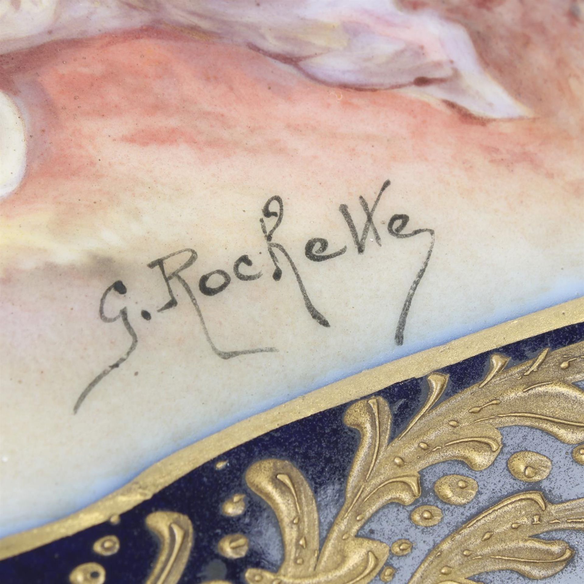 Sevres table casket with Watteau panels, signed G. Rochelle - Image 4 of 11