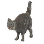 Cold painted bronze cat