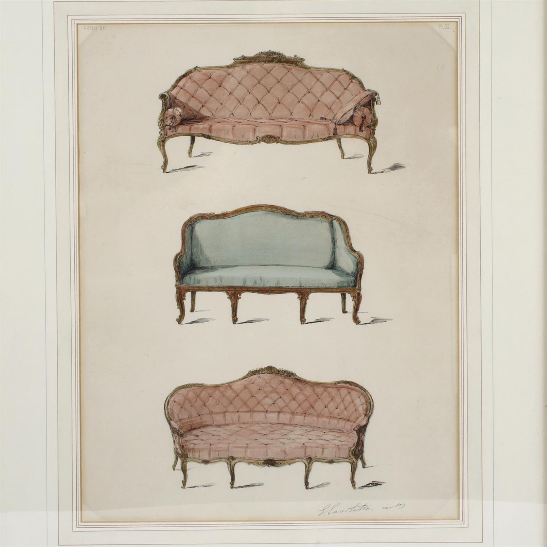 Two furniture page designs attributed to Charles Locke Eastlake