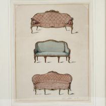 Two furniture page designs attributed to Charles Locke Eastlake