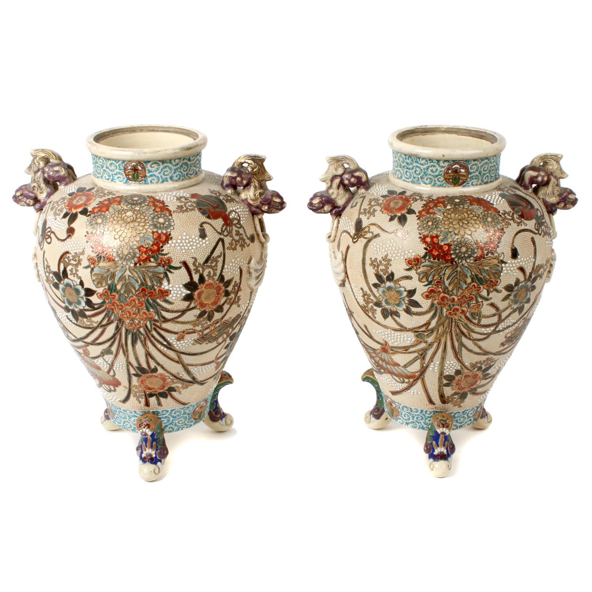 Early 20th century Japanese Satsuma vases - Image 2 of 5