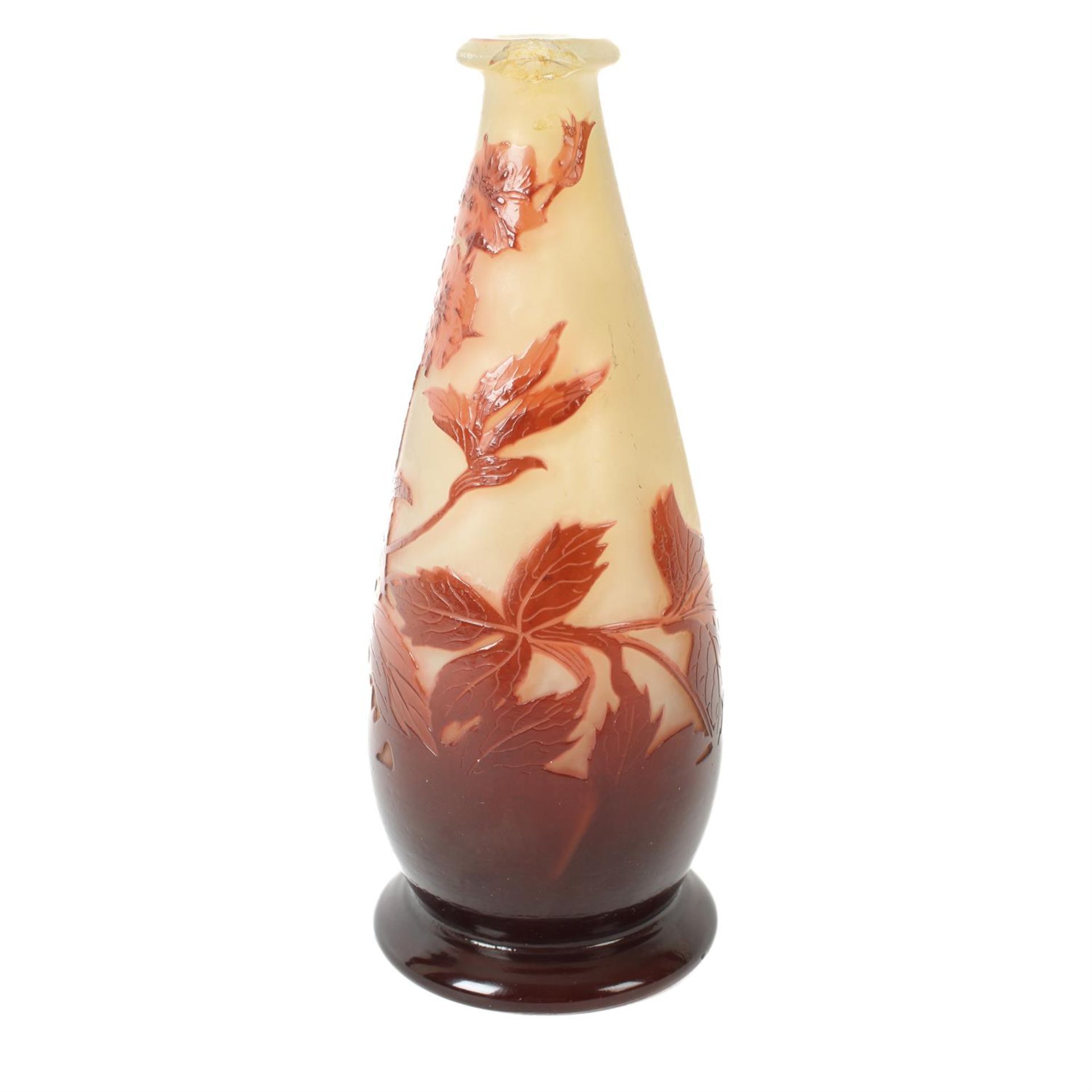 Emile Galle cameo glass vase with dog roses - Image 3 of 4