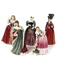 Four Royal Doulton Queens of the Realm and Lady Worsley