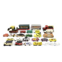 Assorted playworn diecast cars