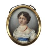 Portrait miniature of a lady in 18th century dress