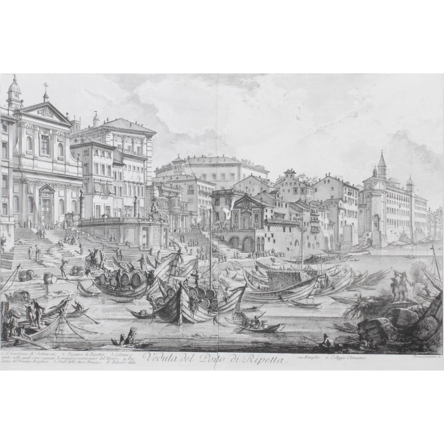 Piranasi ‘Veduta del porto di ripetta’ engraving