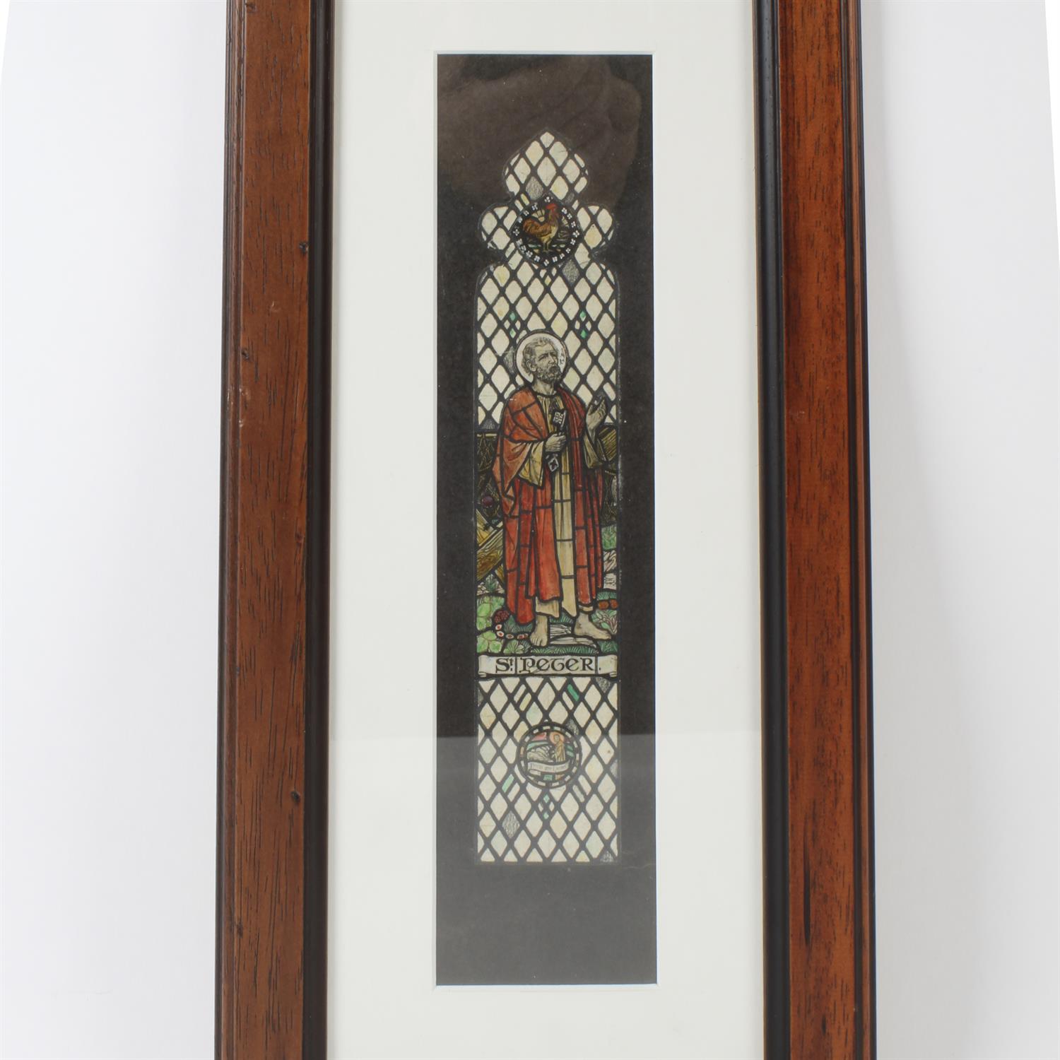 T.W Camm St Peter stained glass design and a charcoal drawing - Bild 3 aus 3