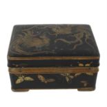Japanese Damascene box with pheasants and butterflies