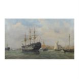 E. Rubins, oil on canvas of H. M. S Victory