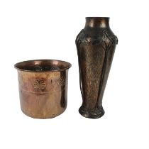 Art Nouveau vase and an Arts and Crafts planter