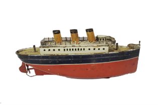 Bing tin plate clockwork steamboat