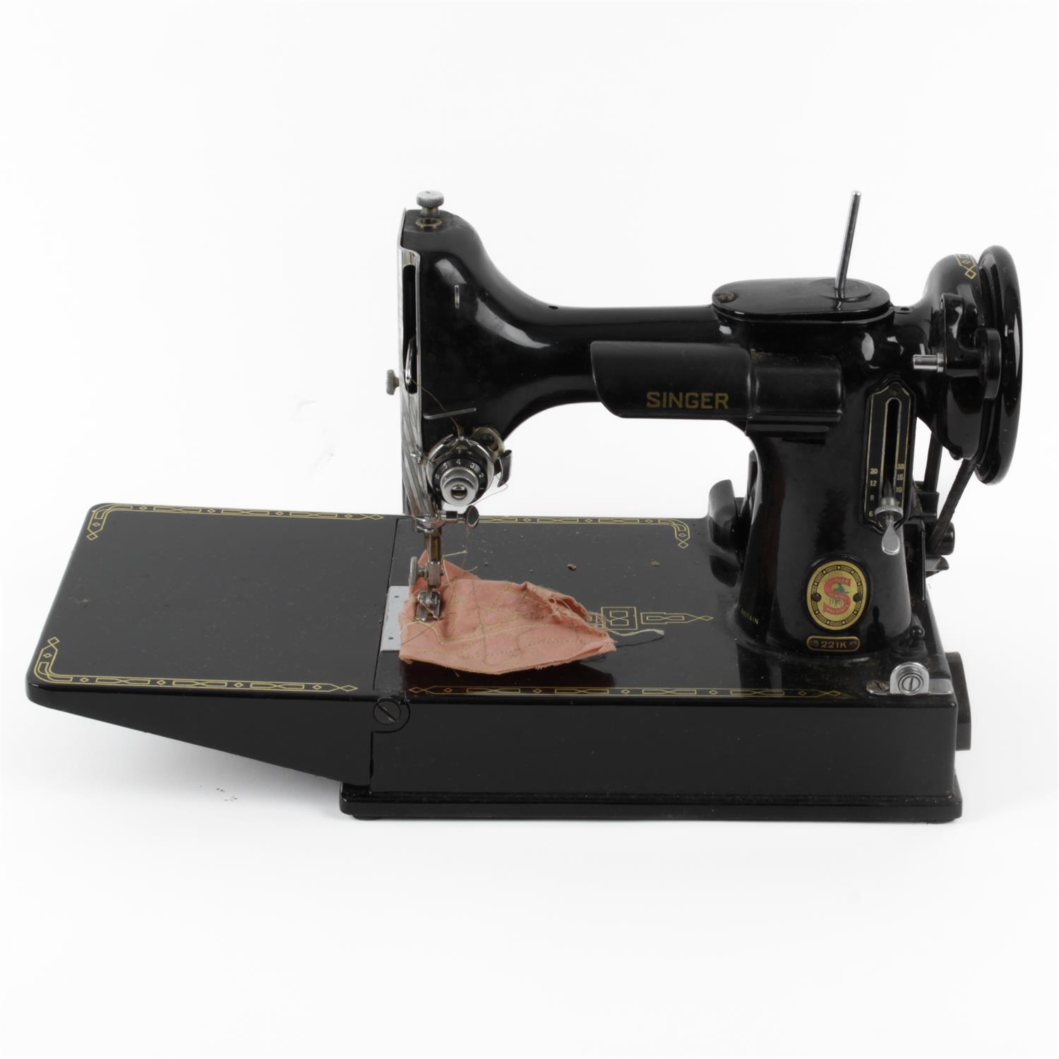 Singer 221K sewing machine, typewriter, radio and a Singer sewing machine - Image 2 of 2