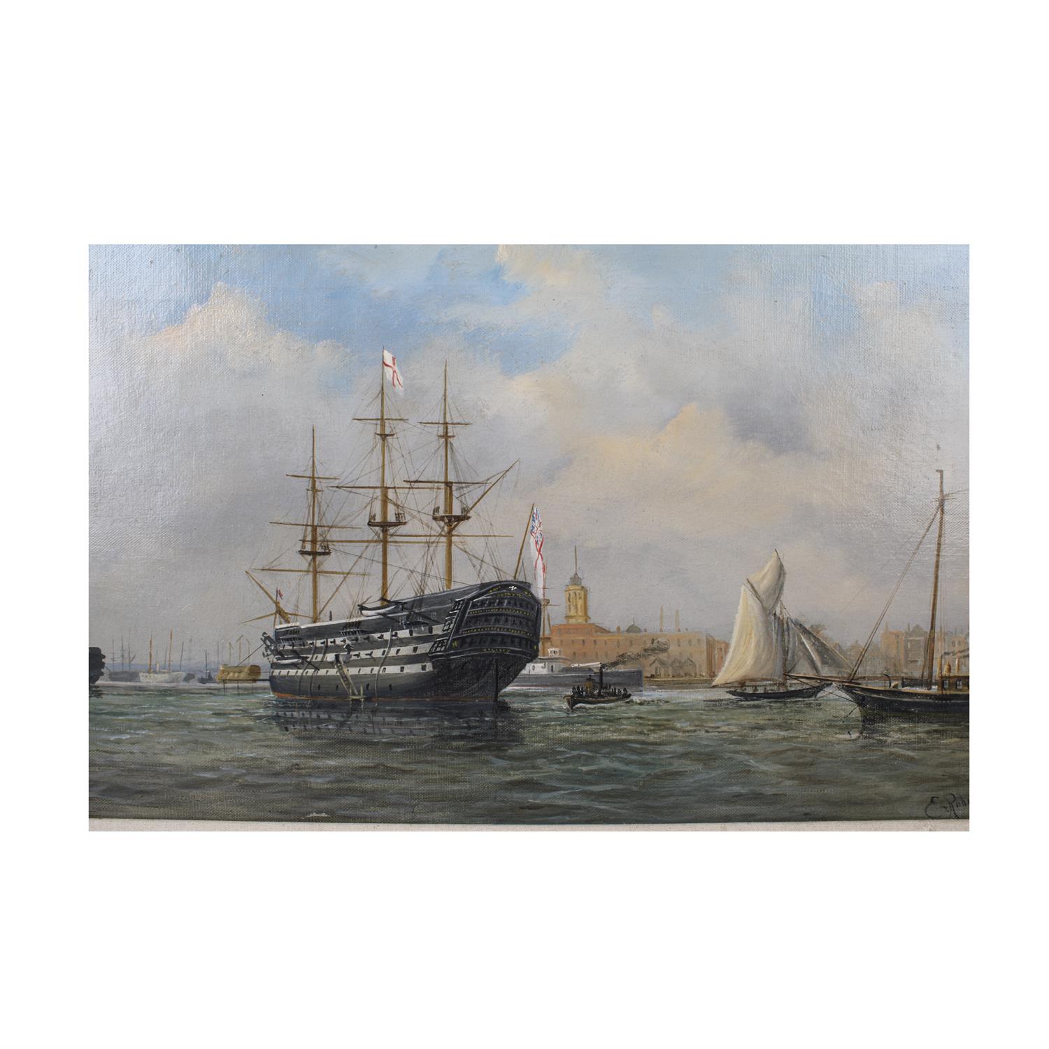 E. Rubins, oil on canvas of H. M. S Victory - Bild 4 aus 4