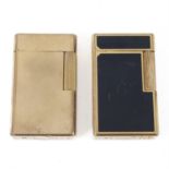 Two S.T Dupont gold plated cigarette lighters