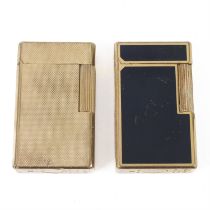 Two S.T Dupont gold plated cigarette lighters