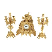 19th century style clock garniture
