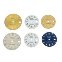 Rolex- a group of six dials.