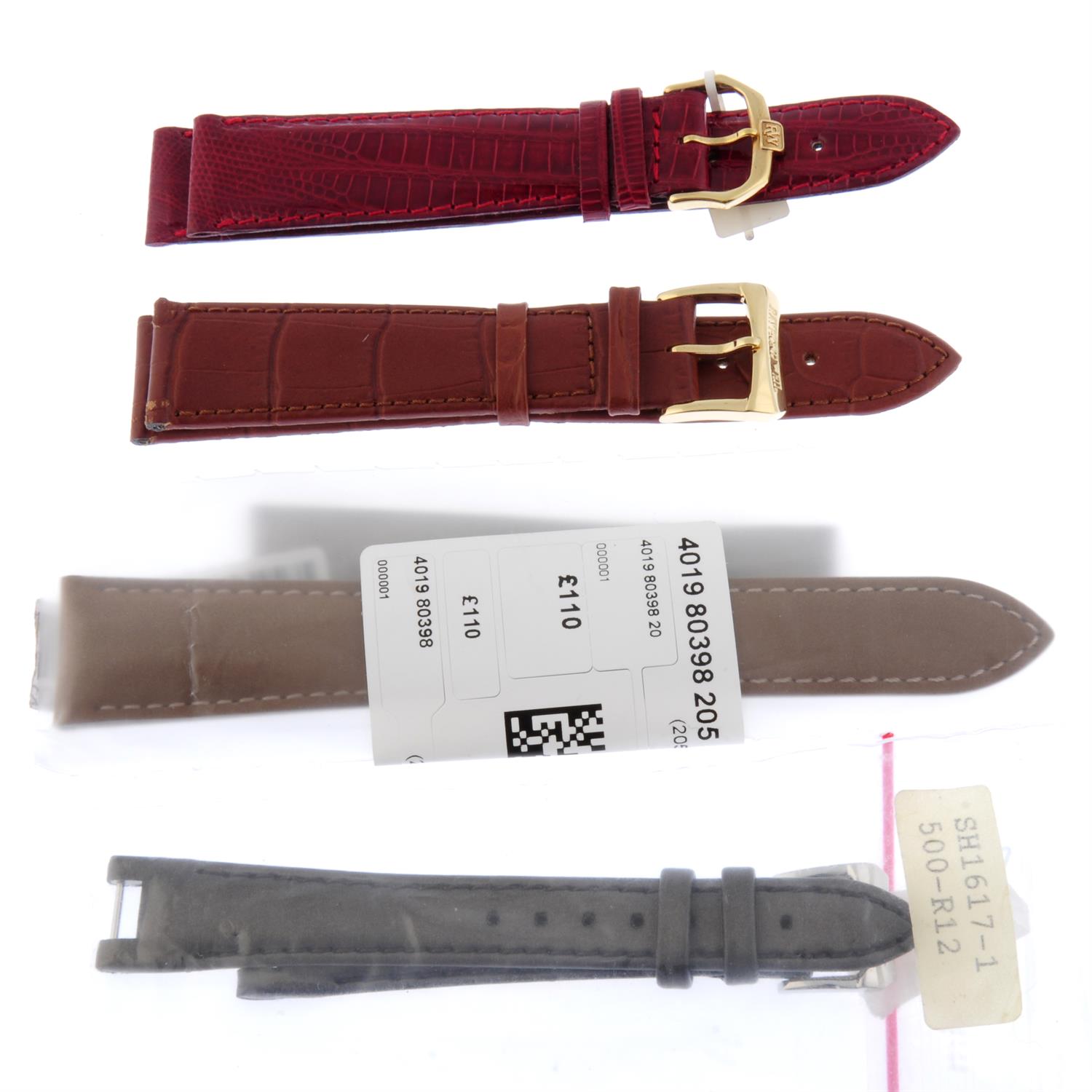 A large group of assorted watch straps. Approximately 80.