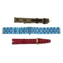 Gucci - a group of eighteen straps and two bracelets.