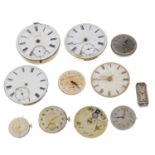 A group of watch and pocket watch movements. Approximately 75.