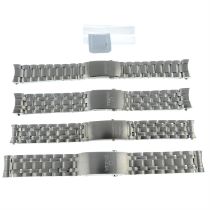 Omega - a group of four watch bracelets.