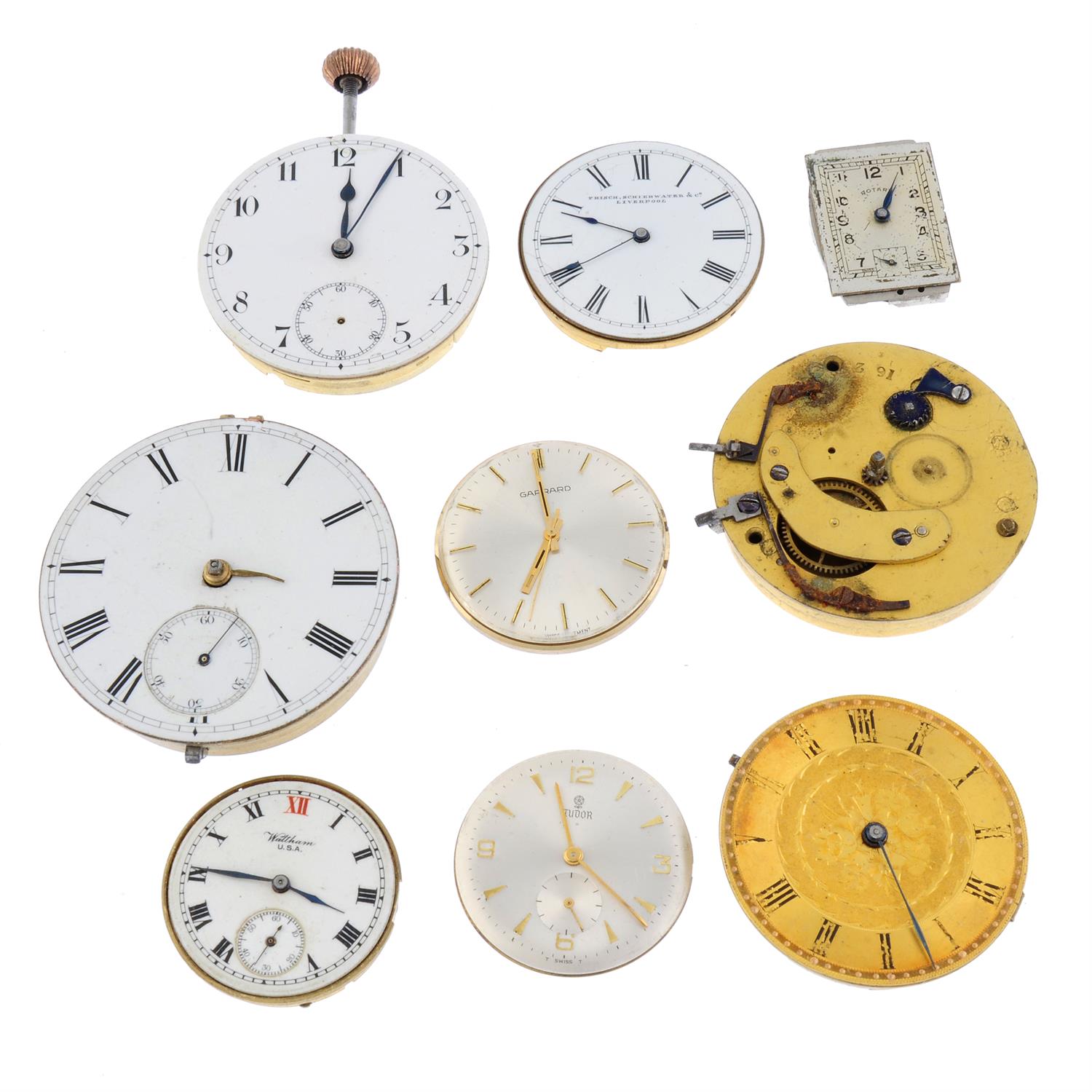 A group of watch and pocket watch movements. Approximately 50.