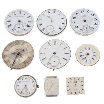 A group of watch and pocket watch movements. Approximately 50.